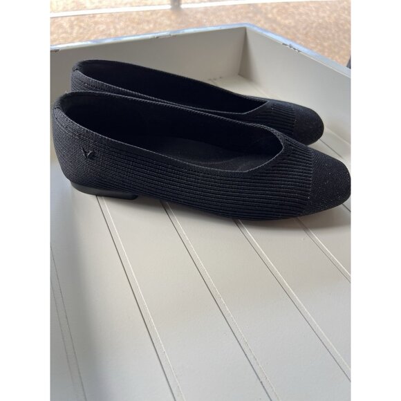 VIVAIA Black Margot 2.0 Square Toe Flat Sz 37.5w US 7 - Picture 2 of 16